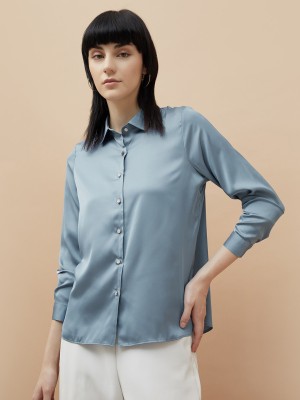 CODE by Lifestyle Casual Solid Women Blue Top