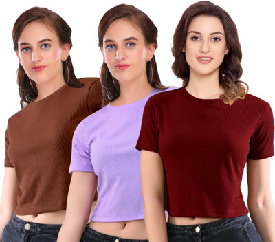 Diving deep Casual Solid Women Multicolor Top