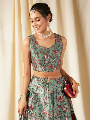 Shae by SASSAFRAS Party Floral Print Women Light Green Top