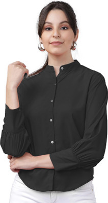Mirana Casual Solid Women Black Top