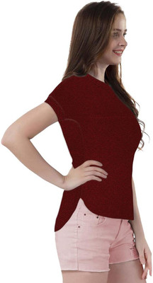 jovo Casual Solid Women Maroon Top