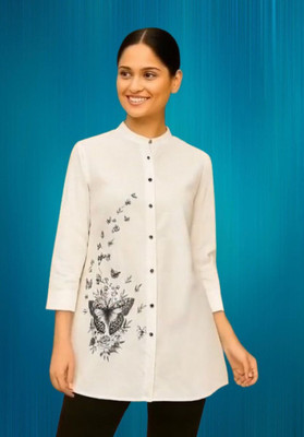 ANTIBIKILI Casual Printed Women White Top