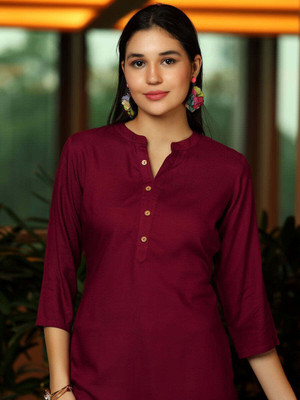 AARTI FASHION Casual Solid Women Maroon Top