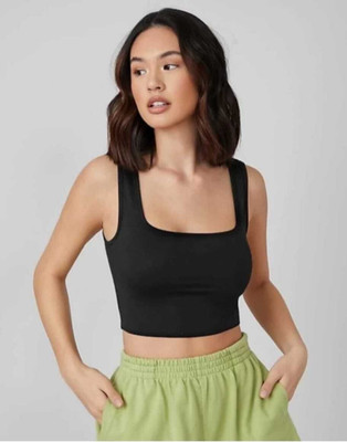 Nrv Creation Casual Solid Women Black Top
