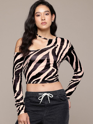 Roadster Casual Printed Women Brown Top