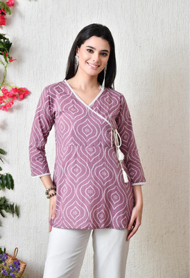 DECKEDUP Casual Printed Women Purple Top