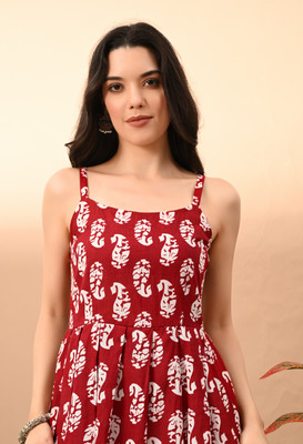 METRONAUT Casual Printed Women Maroon Top