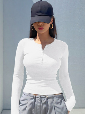 NAVYANKAA Casual Solid Women White Top