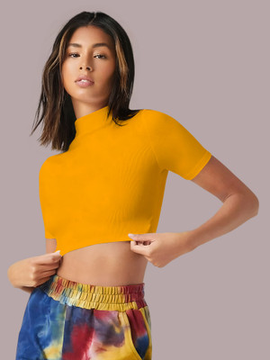 Dream Beauty Fashion Casual Self Design Women Yellow Top