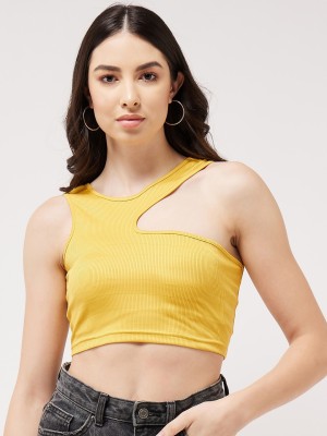 ZIMA LETO Casual Self Design Women Yellow Top