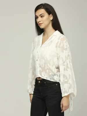 ITI Party Self Design Women White Top