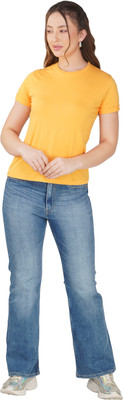 clovercrafty Casual Solid Women Yellow Top