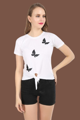 HouseOfCommon Casual Printed Women White Top