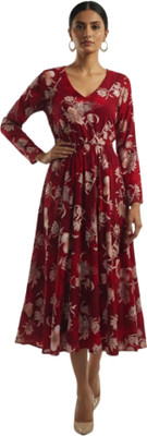 AVFashionStudio Party Floral Print Women Red Top