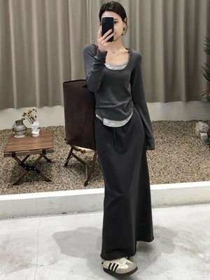 HERE&NOW Casual Solid Women Grey Top