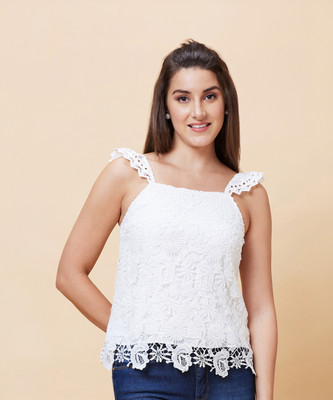 Globus Casual Self Design Women White Top