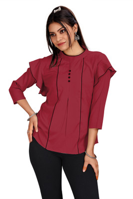 Lolis Party Self Design Women Maroon Top