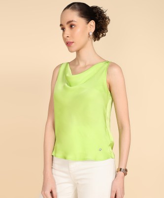 Allen Solly Casual Solid Women Blue Top