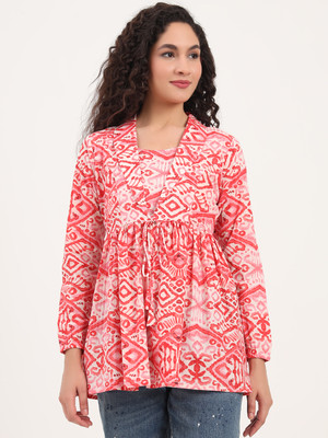DIVENA Casual Floral Print Women Red Top