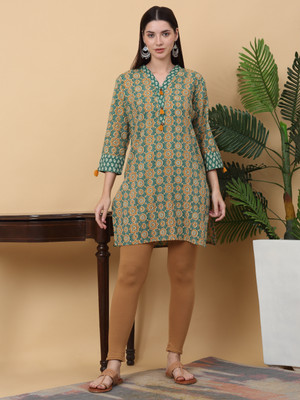 Myaza Casual Printed Women Green Top