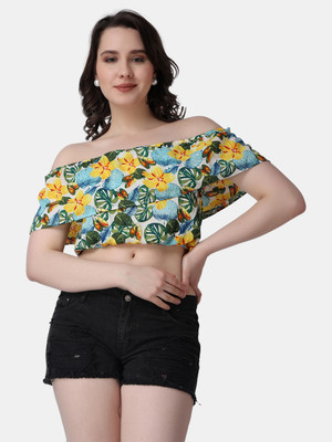 POPWINGS Casual Floral Print Women Multicolor Top
