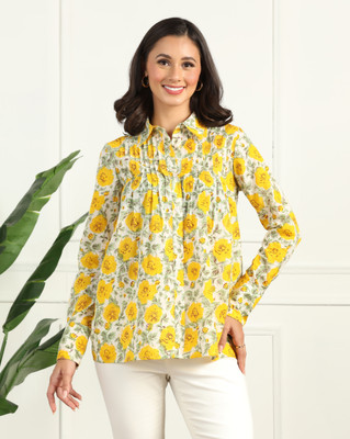 Flystitch Casual Printed Women Yellow Top