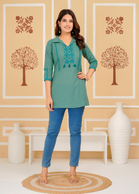 Signoria Casual Printed Women Dark Green Top