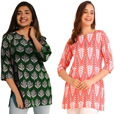 ak fashion mall Casual Printed Women Green Top