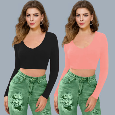 Kashonaa Casual Solid Women Pink Top