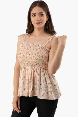 ADRIANA Party Printed Women Yellow Top
