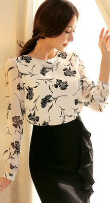 GG Style Casual Printed Women White, Black Top
