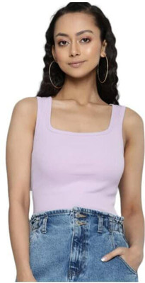 Zaristaa Casual Solid Women Purple Top