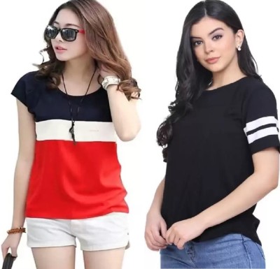 RYTE STYLE Casual Color Block Women Red Top