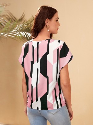 Sheetal Associates Casual Printed Women Black, White, Pink Top