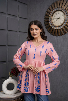 METRONAUT Casual Printed Women Pink Top