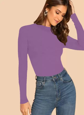 Maheshvi Casual Solid Women Purple Top