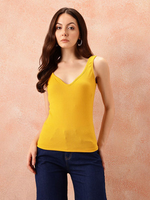 all about you Casual Printed Women Yellow Top