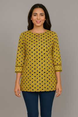 METRONAUT Casual Printed Women Yellow Top