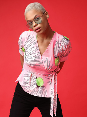 PURVAJA Party Floral Print Women Multicolor Top