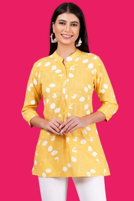 Fashion Point Casual Printed Women Yellow Top