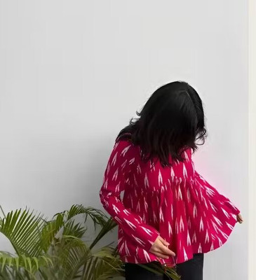 Dckurti Casual Printed Women Pink Top