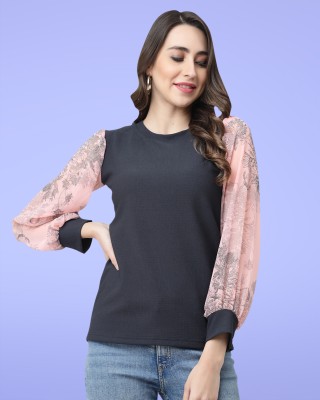 HASMI TRENDZ Casual Solid Women Black, Pink, Grey Top