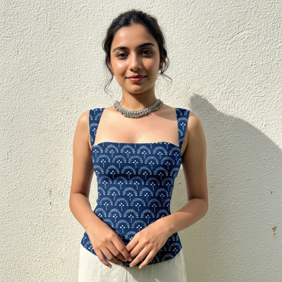 Aahwan Casual Printed Women Blue Top