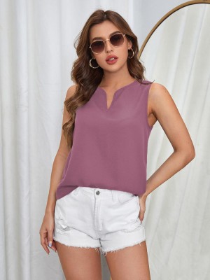 KOTTY Casual Solid Women Purple Top