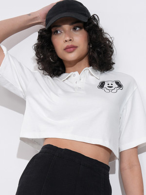 Tokyo Talkies Casual Printed Women White Top