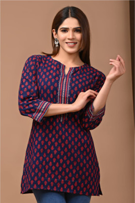 craftwell studio Casual Self Design Women Purple Top