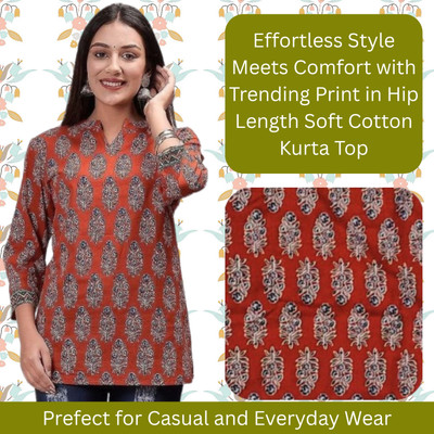 COZKE ENTERPRISE Casual Printed Women Orange Top