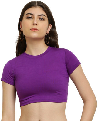 The Unicharm Casual Solid Women Purple Top
