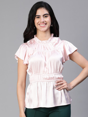 OXOLLOXO Party Solid Women Pink Top
