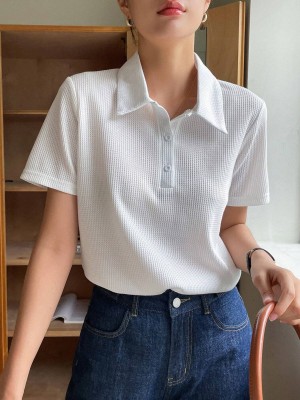 Leriya Fashion Casual Solid Women White Top